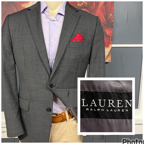 Lauren Ralph Lauren Other - Lauren Ralph Lauren Blazer Jacket Sport Coat Men 40R Wool Blend Stretch Charcoal